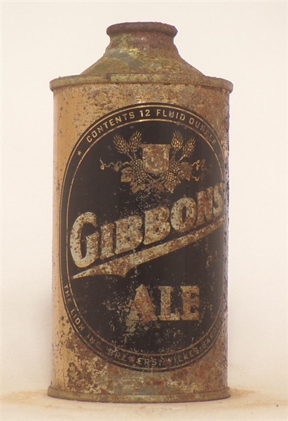 Gibbons Ale low profile Cone Top