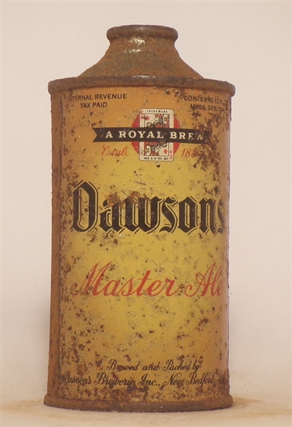 Dawson's Master Ale low profile Cone Top #2