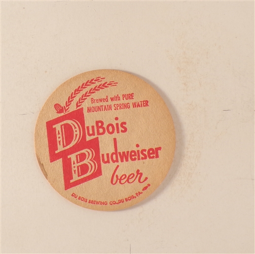 DuBois Budweiser/Export 3" Beer Coaster 